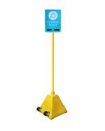 Yellow Pyramid Sign Base with wheels