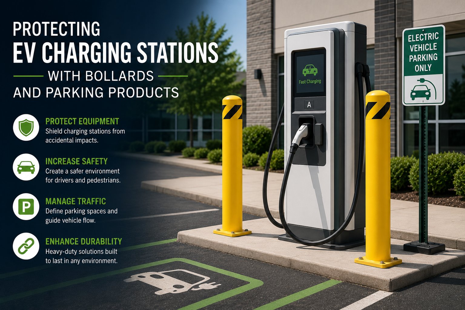 Protecting EV Charging Stations with Bollards and Parking Products
