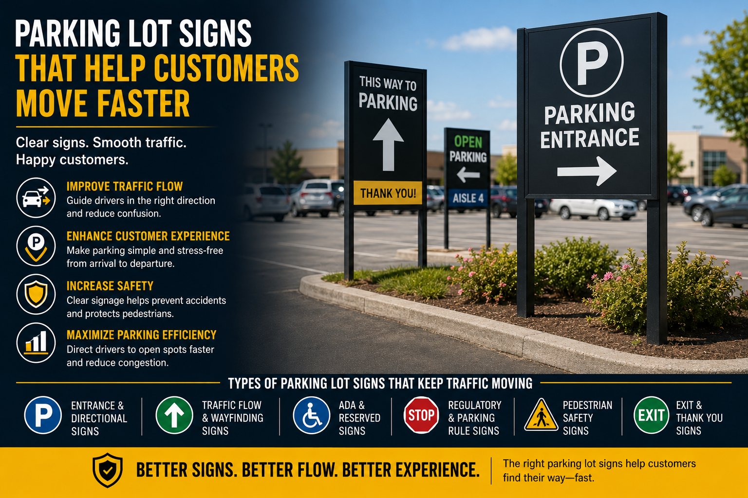 Parking Lot Signs That Help Customers Move Faster