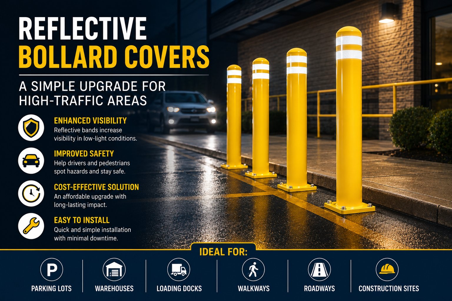 Reflective Bollard Covers: A Simple Upgrade for High-Traffic Areas